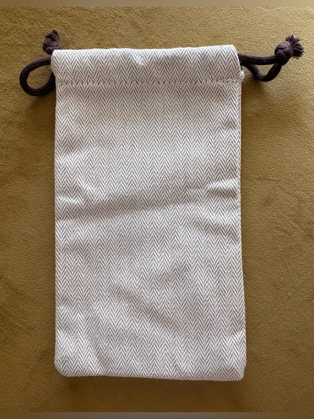 Hermès Collecton Jewelry Storage Pouch | Herringbone Canvas Drawstring Dust Bag